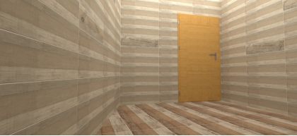 Bagno moderno stile rustico con doccia semicircolare mobile bagno beige